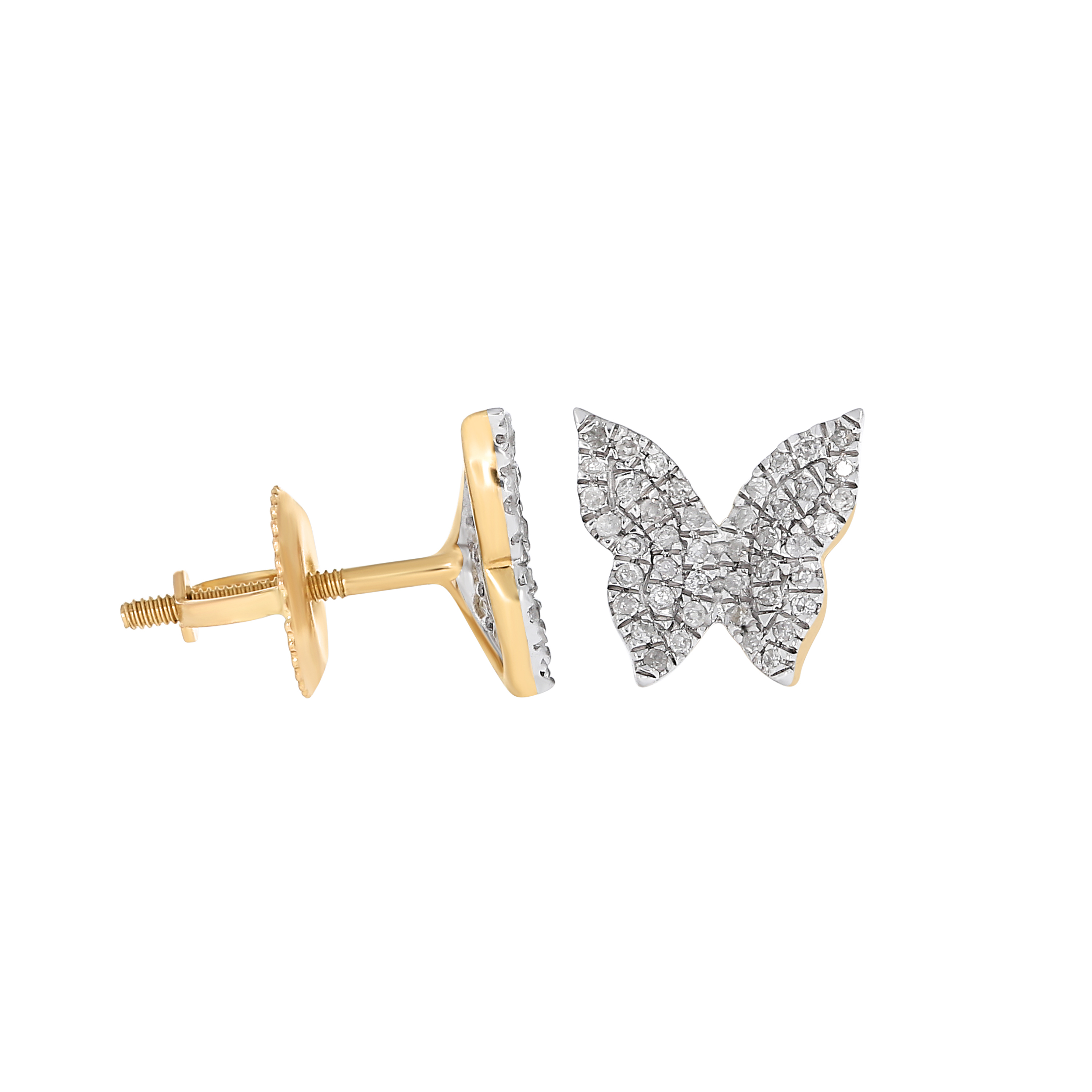 Butterfly Diamond Earrings 0.15 ct. 10k Yellow Gold